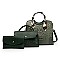 3 IN 1 CROCODILE SCARFED ROUND HANDLE SATCHEL SET