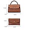 3 IN 1 CROCODILE SCARFED ROUND HANDLE SATCHEL SET