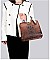 3 IN 1 CROCODILE SCARFED ROUND HANDLE SATCHEL SET