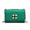 Quilted Pearl Accent Chained Shoulder Bag
