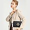 Quilted Pearl Accent Chained Shoulder Bag