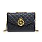 Quilted Stoned Crown Emblemed Cross Body Shoulder Bag