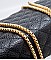 Quilted Stoned Crown Emblemed Cross Body Shoulder Bag
