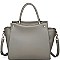 LUXURIOUS VEGAN LEATHER GREYSON LONG STRAP SATCHEL JY17811