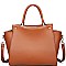 LUXURIOUS VEGAN LEATHER GREYSON LONG STRAP SATCHEL JY17811