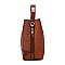 3 IN-1Flap Accented Croc Bucket Hobo Bag
