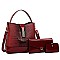 3 IN-1Flap Accented Croc Bucket Hobo Bag