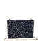 POSH LUXURY EDITH GLITTER BOX CLUTCH WITH SLING CHAIN JY-18389G