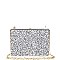 POSH LUXURY EDITH GLITTER BOX CLUTCH WITH SLING CHAIN JY-18389G