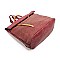 Two-Tone Textured Roll-Up Flap Backpack