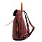 Two-Tone Textured Roll-Up Flap Backpack