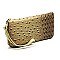 Side Ring Large Hooked Single Strap Ostrich Print Embossed Hobo SET