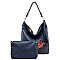Textured Sequin Embroidered Flower 2-in-1 Bucket