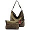 Textured Sequin Embroidered Flower 2-in-1 Bucket