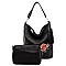 Textured Sequin Embroidered Flower 2-in-1 Bucket