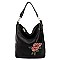 Textured Sequin Embroidered Flower 2-in-1 Bucket