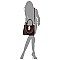 Ostrich Embossed Turn-Lock Accent 3 in 1 Tote Wallet MH-LF1402W