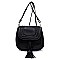 Tassel Accent Braided Cross Body Saddle Bag MH-CTEA0004