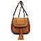 Tassel Accent Braided Cross Body Saddle Bag MH-CTEA0004