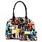 2-in-1 Magazine Cover Collage Dome Satchel Wallet Set