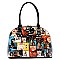 2-in-1 Magazine Cover Collage Dome Satchel Wallet Set
