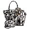 Obama Magazine Print 3 in 1 Handle Satchel Tote SET Multi MH-PQ021