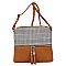 Plaid Checker Print Tassel Accent Cross Body