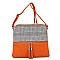 Plaid Checker Print Tassel Accent Cross Body