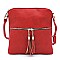 Mid-Zip Tassel Crossbody Bag