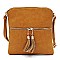 Mid-Zip Tassel Crossbody Bag