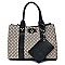 3-in-1Diamond Check Satchel Crossbody Set