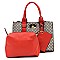 3-in-1Diamond Check Satchel Crossbody Set