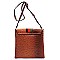 Bee Charm Color Block Striped Ostrich Cross Body MH-L0192