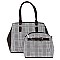 Checker Print 2 in 1 Large Tote Cross Body SET
