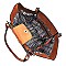 Whipstitched Buckle Accent Wing Tote MH-LY115