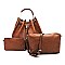 Round Top Handle Drawstring 3-in-1 Satchel
