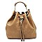 Round Top Handle Drawstring 3-in-1 Satchel