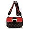Color Block Cross Body Monogram Satchel