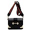 Monogram Color Block Top Flap Cross Body Satchel