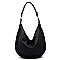 PERFORATED BRAID ACCENT STRAP HOBO