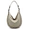 PERFORATED BRAID ACCENT STRAP HOBO