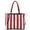 Denim Canvas Stripe Satchel