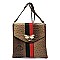 Bee Charm Color Block Striped Ostrich Cross Body MH-L0192