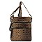 MULTI ZIPPER OSTRICH EMBOSSED CROSS BODY