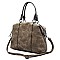 2-Way Stitch Accent Distressed Large Satchel