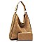 TWO WAY WHIP STITCHED HOBO WALLET SET