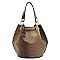 Ostrich Croc Drawstring 2-in-1 Bucket Satchel