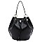 Ostrich Croc Drawstring 2-in-1 Bucket Satchel