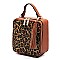 MEDIUM BOXY LEOPARD PRINT SATCHEL