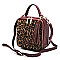 MEDIUM BOXY LEOPARD PRINT SATCHEL